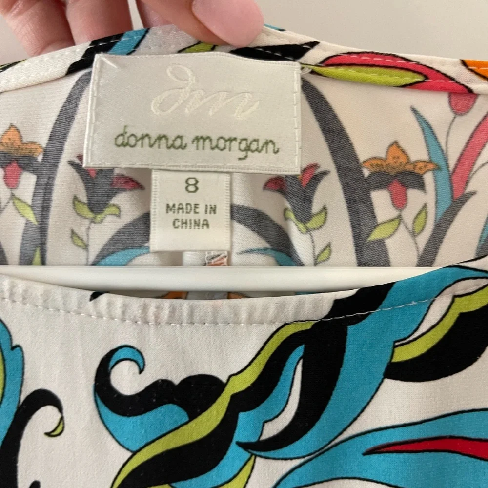 Donna Morgan mini shift dress, size 8, printed - Picture 3 of 4